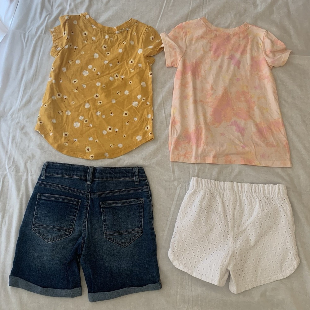 Girls clothes Cat & Jack size 5T All are new-two T shirt short sleeve & 2 shorts